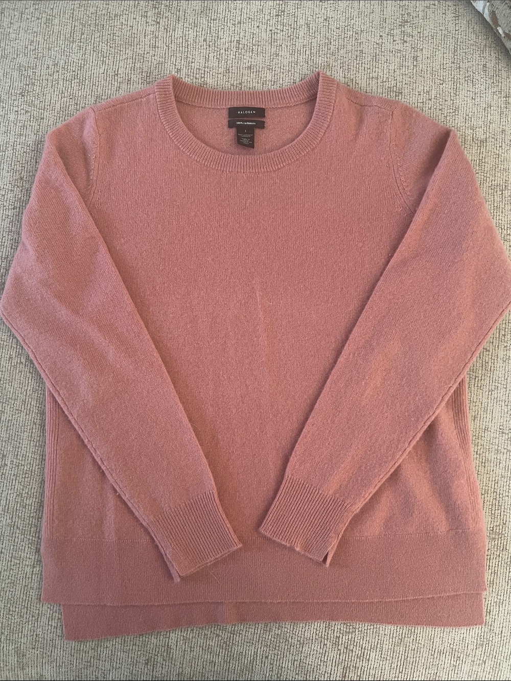 Halogen 100% Cashmere Light Pink Sweater